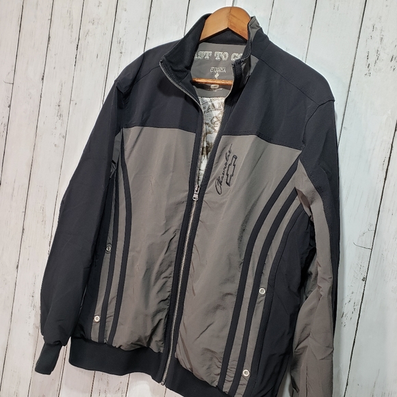 Choko Canada Chevrolet Black Gray Lined Jacket Med - Picture 2 of 9